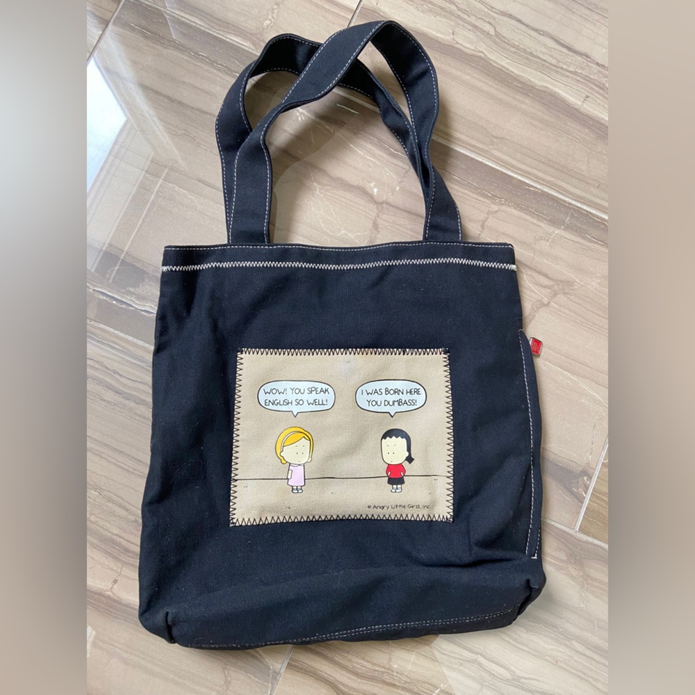 Angry Little Girls tote bag